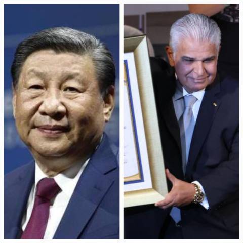 Xi Jinping y José Raúl Mulino.