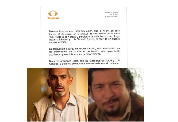¡Tragedia en Televisa! caen de un puente dos actores que ensayaban para una serie