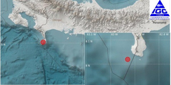 Se registran sismos en la provincia de Chiriquí 