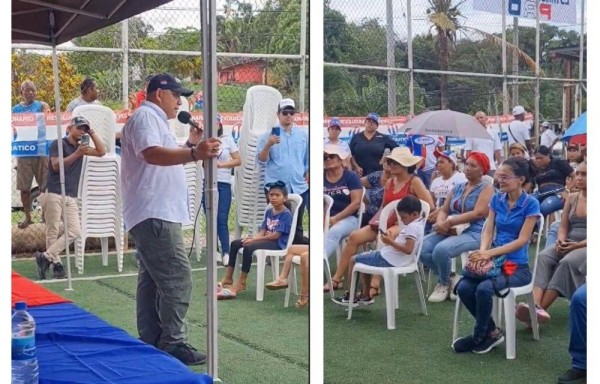 A pesar de las amenazas, Adames se reunió en Chilibre este domingo con un reducido grupo de seguidores.