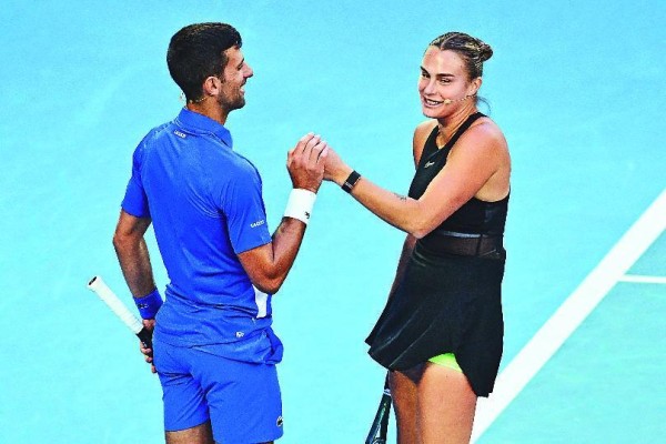 Aryna Sabalenka y Novak Djokovic.