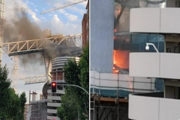 Incendio en el estadio Santiago Bernabéu, la casa del Real Madrid