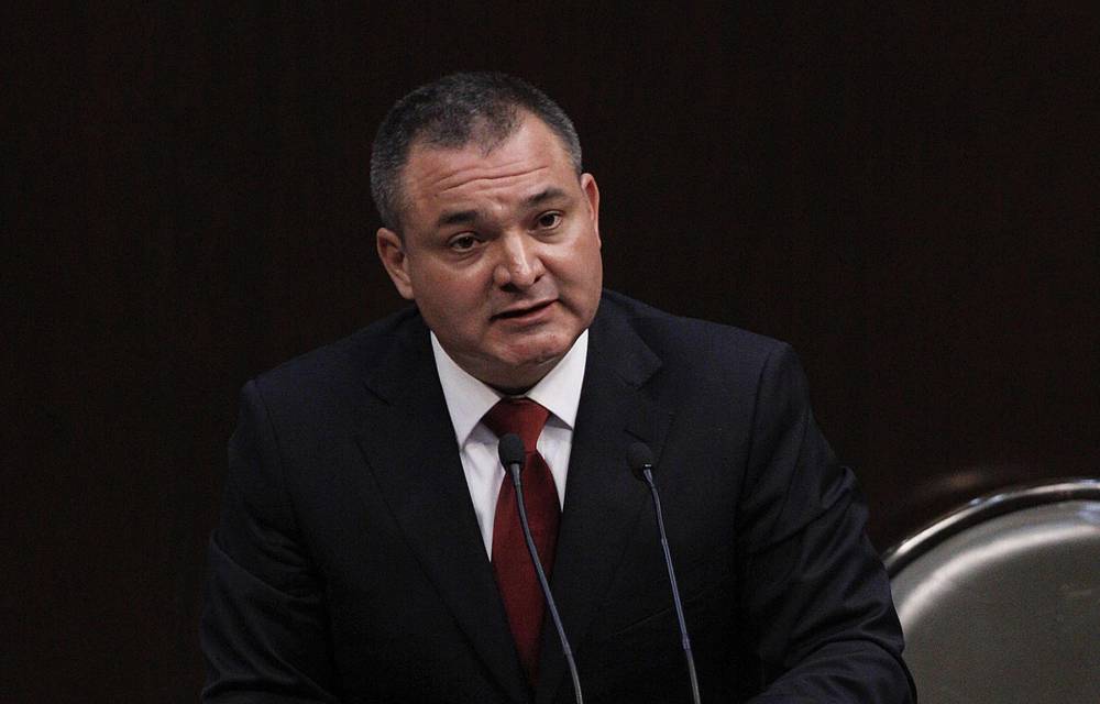 Fotografía de archivo fechada el 23 de septiembre de 2009, del secretario de Seguridad Pública Genaro García Luna, durante una comparecencia en la Cámara de Diputados de la Ciudad de México (México). EFE/Mario Guzmán