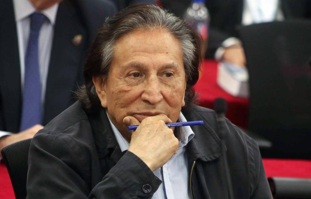 Fotografía cedida del expresidente Alejandro Toledo que asiste a la lectura de su sentencia este 21 de octubre de 2024, en Lima (Perú). EFE/ Poder Judicial