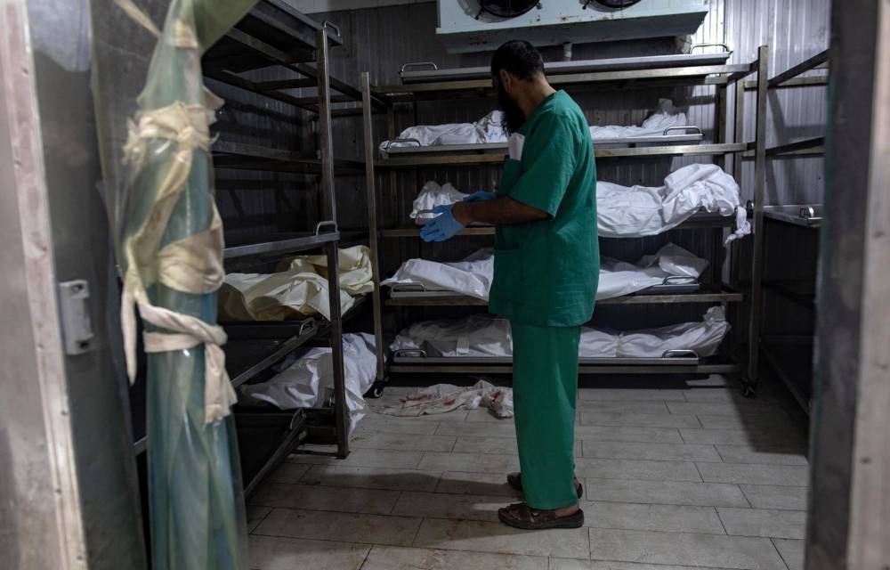 Morgue del Hospital Nasser en Jan Yunis, en el sur de la Franja de Gaza, el 12 de agosto de 2024.