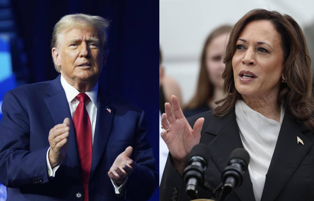 Combo de fotografías donde se observa al candidato republicano a la Casa Blanca, el expresidente Donald Trump (2017-2021), y a la vicepresidenta y candidata demócrata, Kamala Harris. EFE/ARCHIVO