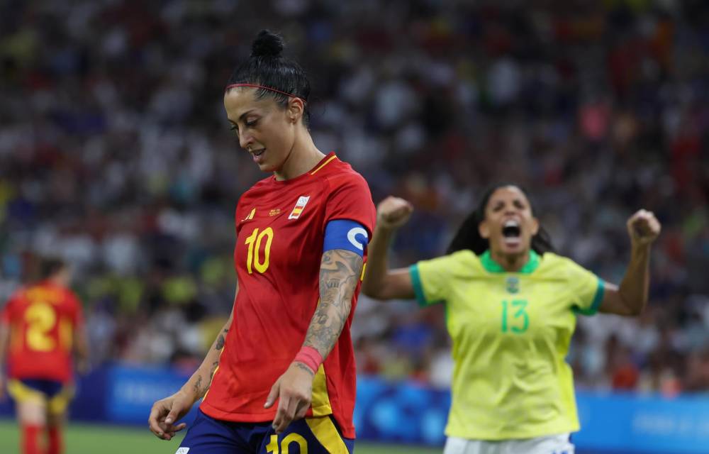 La jugadora de España Jennifer Hermoso durante la semifinal femenina de Fútbol entre Brasil y España, en el marco de los Juegos Olímpicos París 2024, este martes, en Marsella, Francia. EFE/Kiko Huesca