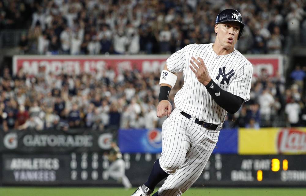 Fotografía de archivo del jugador de los Yankees de Nueva York, Aaron Judge. EFE/Justin Lane