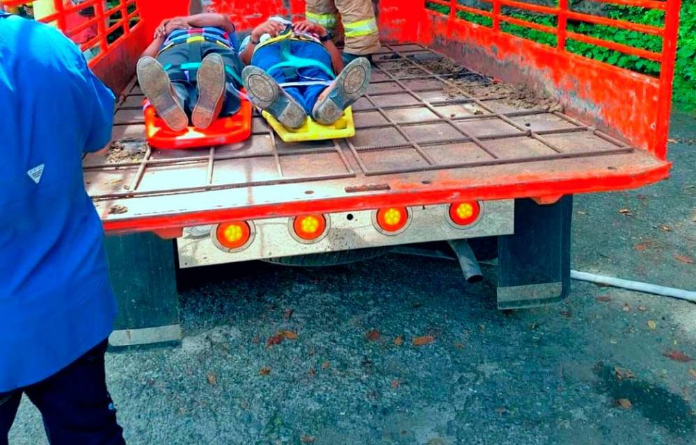 Heridos fueron trasladados en camiones