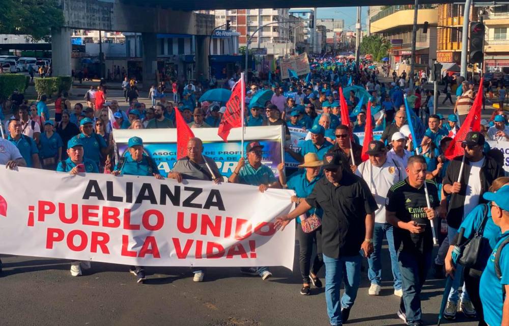 La marcha fue multitudinaria, más de cuatro organizaciones participaron de la manifestación.