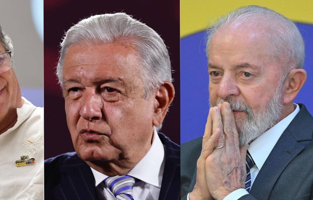 Combo de tres fotografías de los presidentes de Colombia Gustavo Petro (i), de México Andrés Manuel López Obrador (c) y de Brasil Luiz Inácio Lula da Silva. EFE/ ARCHIVO