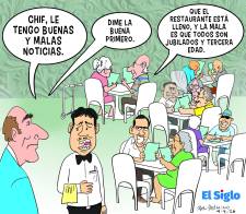 [VIDEO] Negocio lleno, pero de jubilados (Caricaturas)