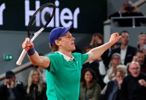El tenista italiano celebra su boleto a la final.