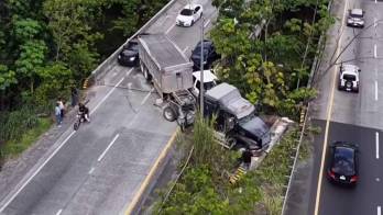 Conductores que se dirigían hacia la capital reportaron lentitud en el tráfico.
