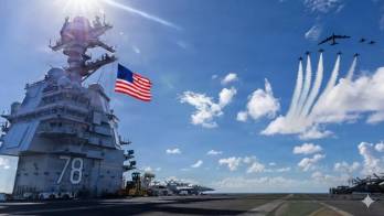 Estados Unidos muestra su poderío frente a las costas de Venezuela, aumentando la tensión en la zona.