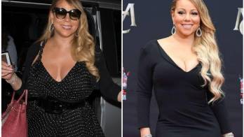 A la izquierda, Mariah Carey en junio, a la derecha, la cantante el 1 de noviembre.