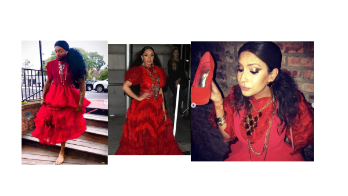 El disfraz de esta chica incluyó hasta el golpe que recibió la cantante luego de un altercado con Nicky Minaj en la Semana de la Moda de Nueva York.