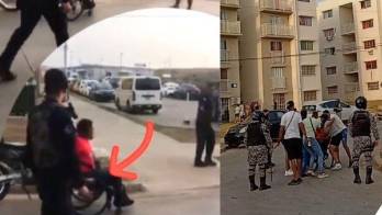 En el video se ve al hombre lanzar objeto contundente.