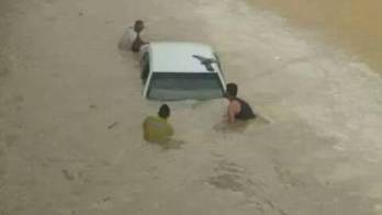 Las calles se encuentran totalmente inundadas.