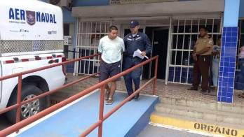 Uno de los implicados en el crimen de Tomasa Quintero cuando salía ayer del Sistema Penal Acusatorio