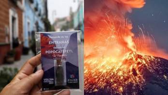 Sobres de ceniza del volcán se venden en el municipio de Atlixco, en el estado de Puebla (México).