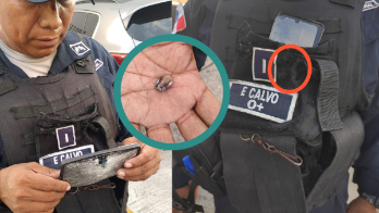 Chaleco balístico le salva la vida: policía recibe un disparo en el pecho