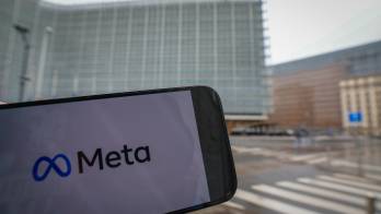 Fotografía del archivo del logo de Meta. EFE/EPA/OLIVIER HOSLET