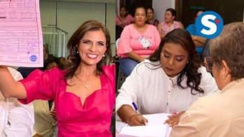 Nadine González (d) intentó el recurso se apelación contra la proclamación de Ana Giselle Rosas (i).