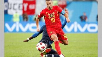 El centrocampista belga Eden Hazard (c).