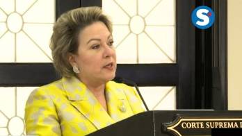 Magistrada López Arias al momento de dar su discurso este miércoles 3 de enero de 2024.