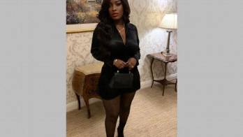 Milka Rodríguez y su prometido.