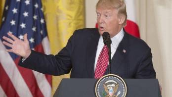 El presidente de Estados Unidos se reunió ayer con el primer ministro japonés, Shinzo Abe.