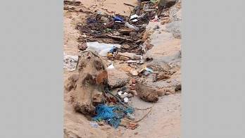 Un turista comentó que la playita es bonita, pero que la basura le roba el encanto.