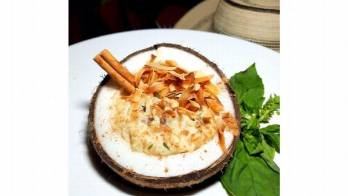 Rico arroz con leche, con pifia