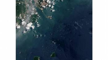 Tranque en el Canal desde el espacio