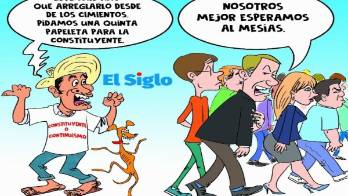 Caricatura: Constituyente vs. el político 'mesías'