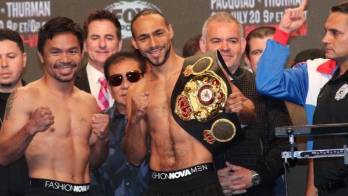Manny Pacquiao y el estadounidense Keith Thurman no tuvieron problema en la báscula.