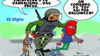 Encapucha'o pa' vandalismo... vas preso