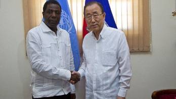 Ban Ki-moon llega a Haití