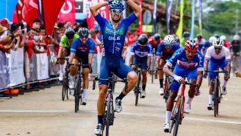 Pol Hervas en la carrera.