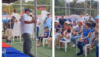 A pesar de las amenazas, Adames se reunió en Chilibre este domingo con un reducido grupo de seguidores.