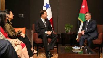 Reunión entre el presidente Varela y el Rey Abdullah.