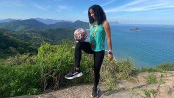 Diana Rojer preparada para el evento.