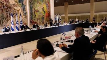 Reunión del Gobierno israelí en Jerusalén, este lunes 19 de julio.
