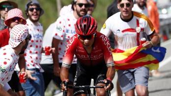 En la montaña, su especialidad, Quintana se vio superado por otros pedalistas.