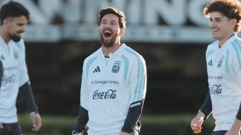 Lionel Messi durante su último un entrenamiento con Argentina.