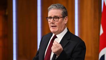 El primer ministro británico, Keir Starmer, este lunes durante una rueda de prensa en Downing Street, en Londres.