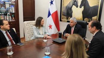 La reunión entre José Raúl Mulino y María Corina Machado.