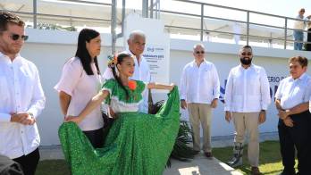 El presidente José Raúl Mulino durante la inauguración del Anillo Hidráulico Este, una obra destinada a reforzar el suministro de agua potable en Panamá Este.