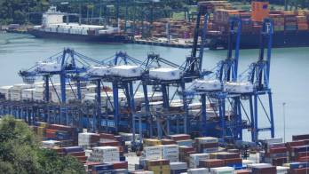 Vista de la terminal portuaria de Balboa, una de las instalaciones clave en la disputa entre Panama Ports Company y nuevos operadores designados por el Estado panameño.